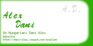 alex dani business card